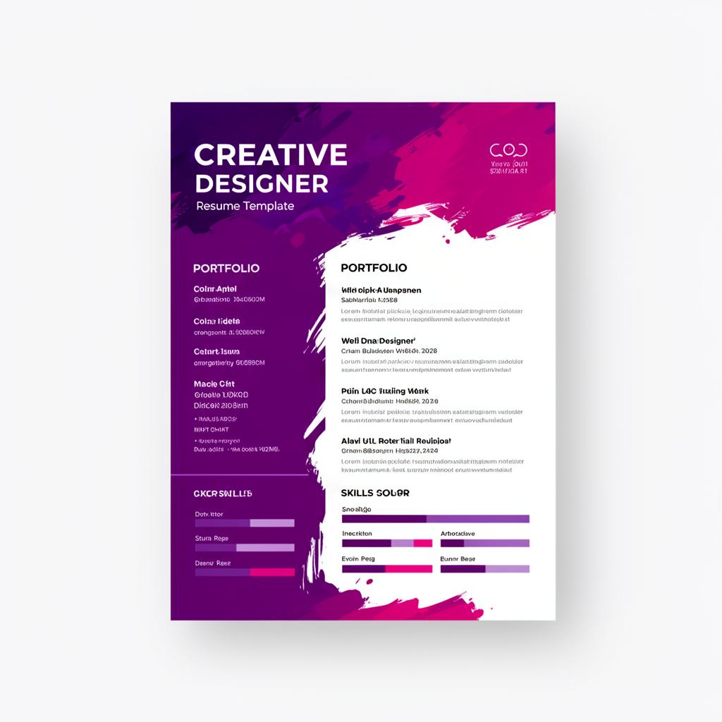 Creative Designer CV - Free professional CV template for creative design professionals.