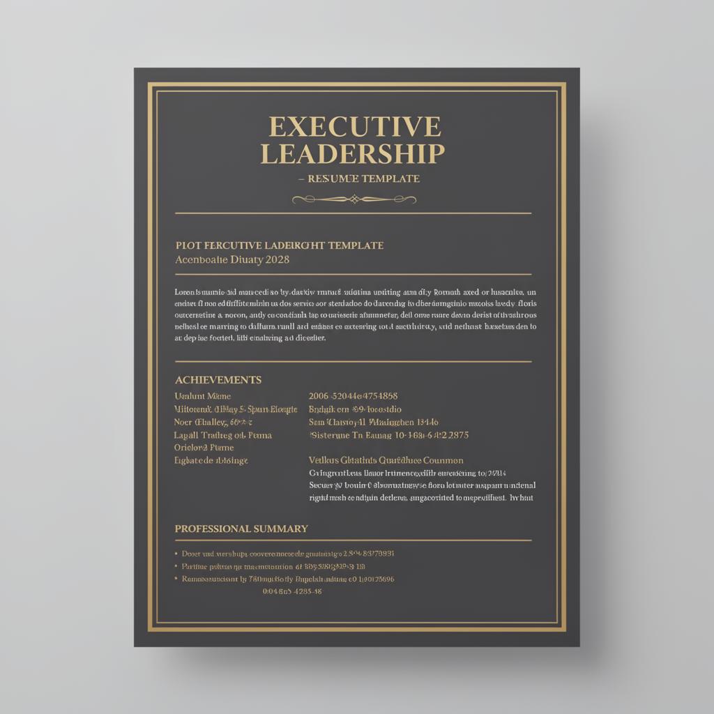 Executive Leadership CV - Free professional CV template for management professionals.