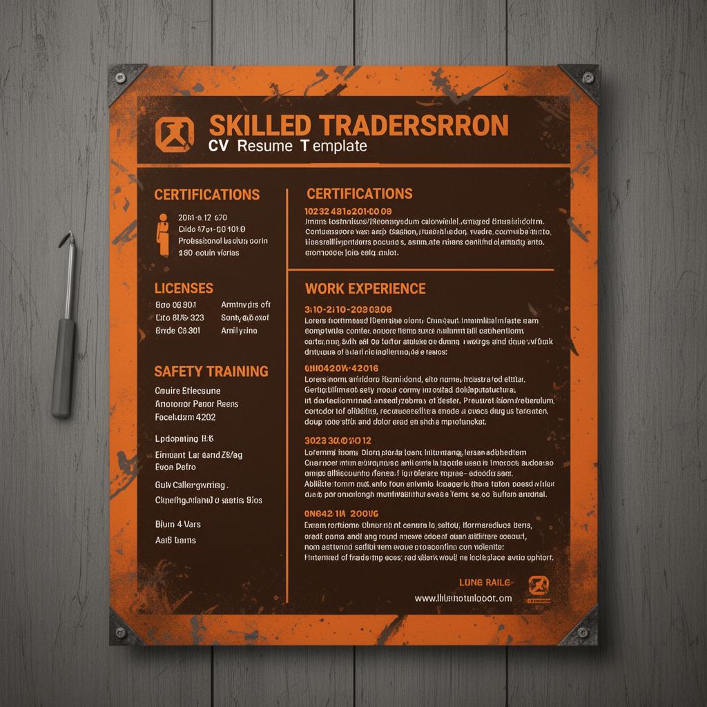 Skilled Tradesperson CV - Free professional CV template for trades professionals.