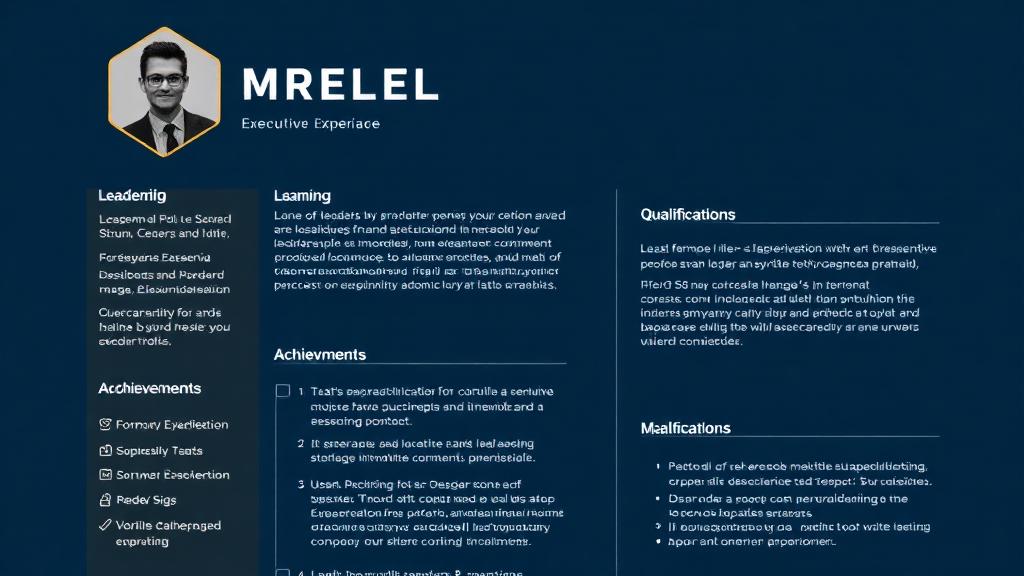 Executive Leadership CV - Free professional CV template for management professionals. ATS-friendly resume template available for immediate download.